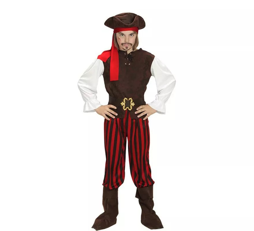 Translation missing: pt-PT.Disfraz de Pirata del Caribe a rayas para niño