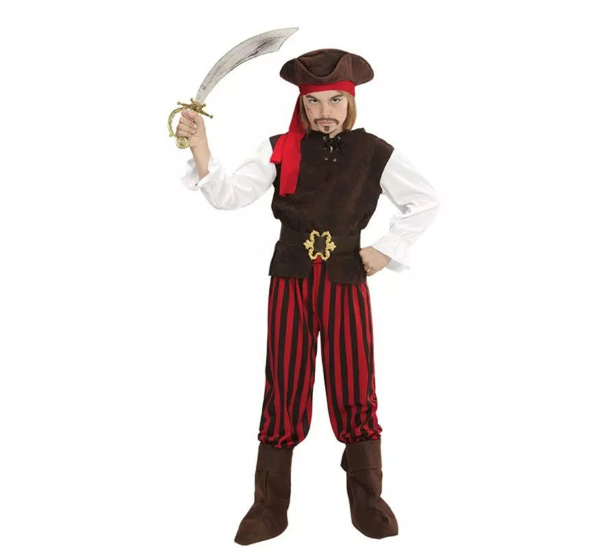 Translation missing: pt-PT.Disfraz de Pirata del Caribe a rayas para niño