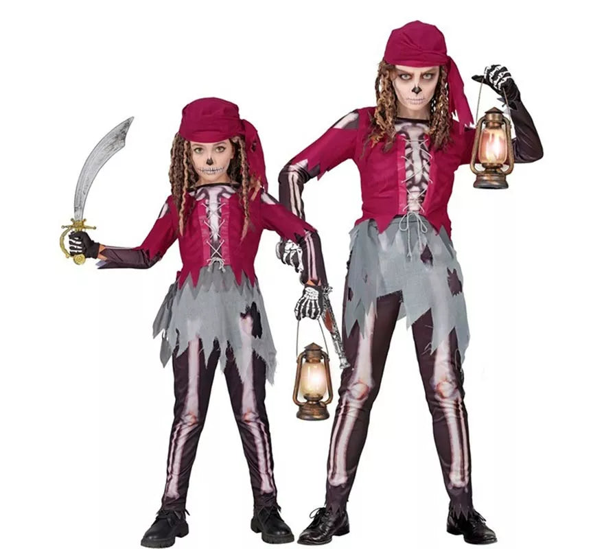 Translation missing: pt-PT.Disfraz de Pirata Grumete Esqueleto para niña
