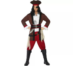 Fato de pirata castanho para homem