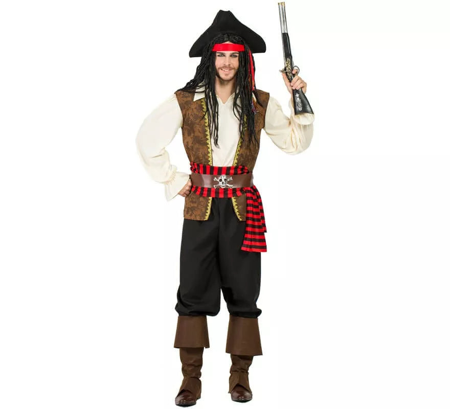 Translation missing: pt-PT.Disfraz de Pirata Marrón para hombre