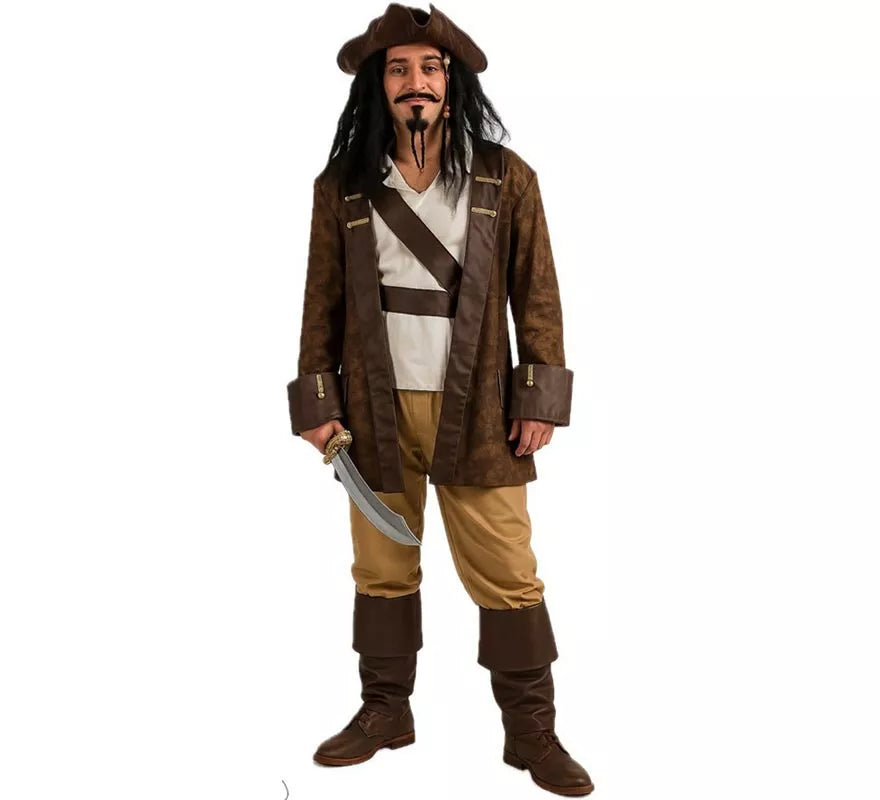 Translation missing: pt-PT.Disfraz de Pirata Marrón para hombre