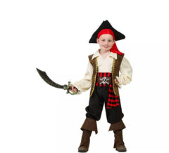 Fato de pirata castanho para menino