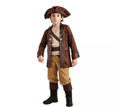 Fato de pirata marrom para menino