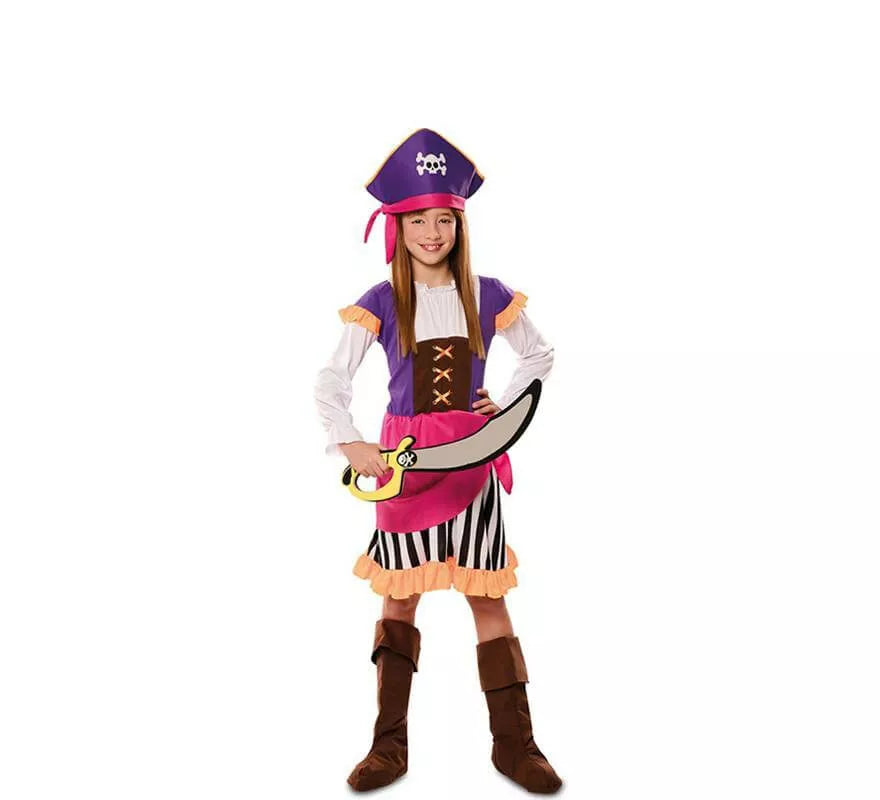 Translation missing: pt-PT.Disfraz de Pirata Morada para niña