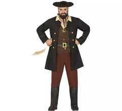 Traje de pirata negro para homens