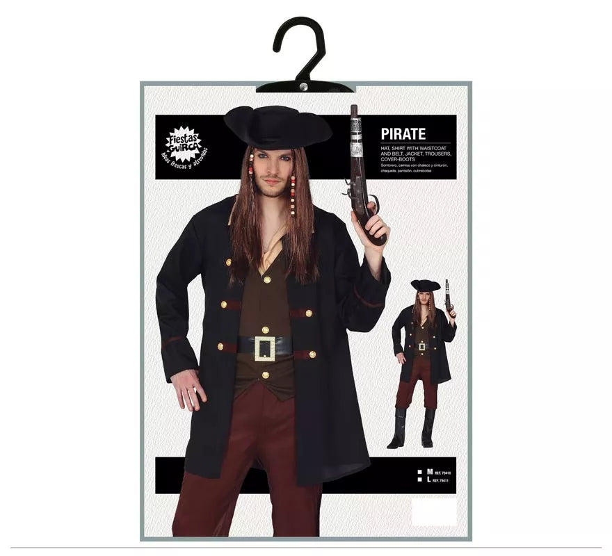 Disfraz de Pirata negro para Hombre