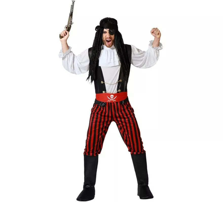 Translation missing: pt-PT.Disfraz de Pirata Rayas para hombre