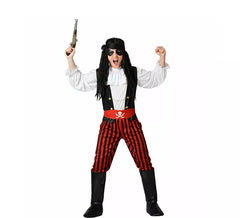 Fato de pirata às riscas para homem