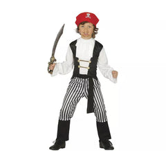Fato de pirata às riscas para criança