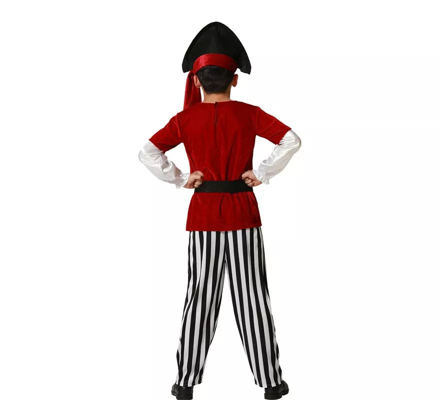 Translation missing: pt-PT.Disfraz de Pirata rojo con gorro para niños