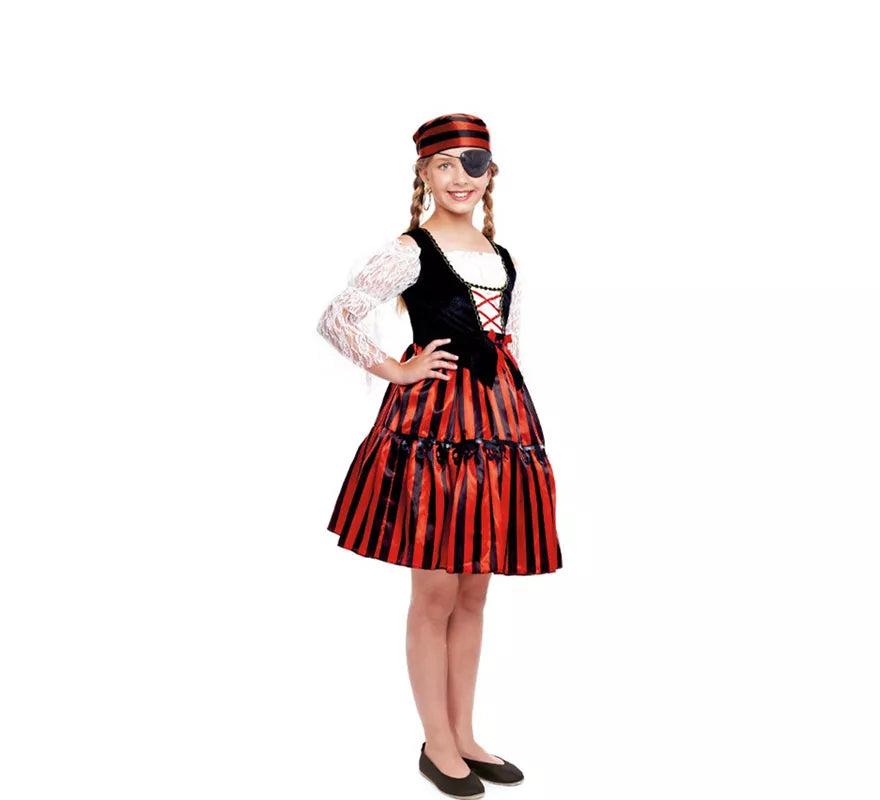 Disfraz de Pirata Stripes Clásica para niña