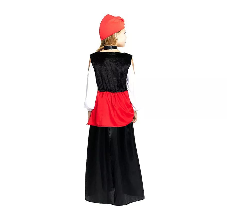 Translation missing: pt-PT.Disfraz de Pitonisa con turbante rojo para niña y adolescente