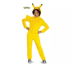 Fato de Pokémon Pikachu com capuz para criança