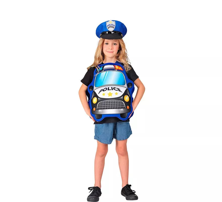 Translation missing: pt-PT.Disfraz de Policía azul Coche con gorro para niños