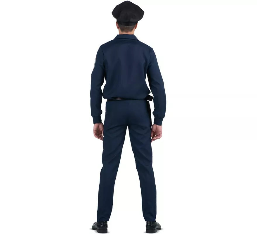 Translation missing: pt-PT.Disfraz de Policía azul con cinturón para hombre