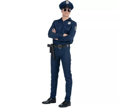 Fato de polícia azul com cinto para homem