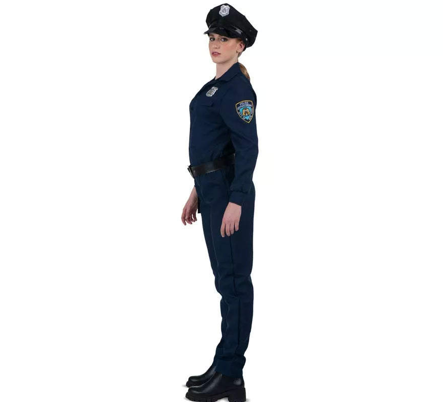 Translation missing: pt-PT.Disfraz de Policía azul con cinturón para mujer
