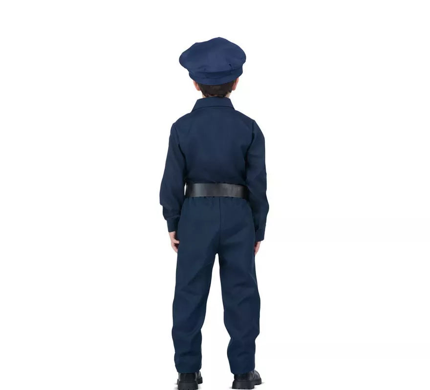 Translation missing: pt-PT.Disfraz de Policía azul con cinturón para niño