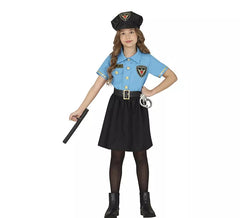 Fato de saia policial azul para menina