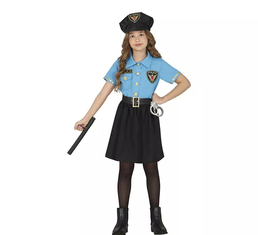 Translation missing: pt-PT.Disfraz de Policía azul en falda para niña