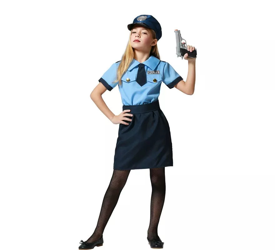 Translation missing: pt-PT.Disfraz de Policía azul en falda para niña