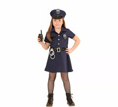 Fato de policial com algemas para meninas