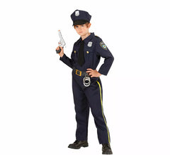 Fato de policial com chapéu e gravata para meninos