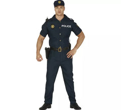 Fato de polícia local para homem