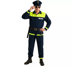 Fato de polícia local para homem