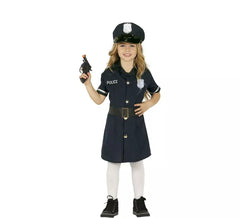 Fato de polícia local para menina