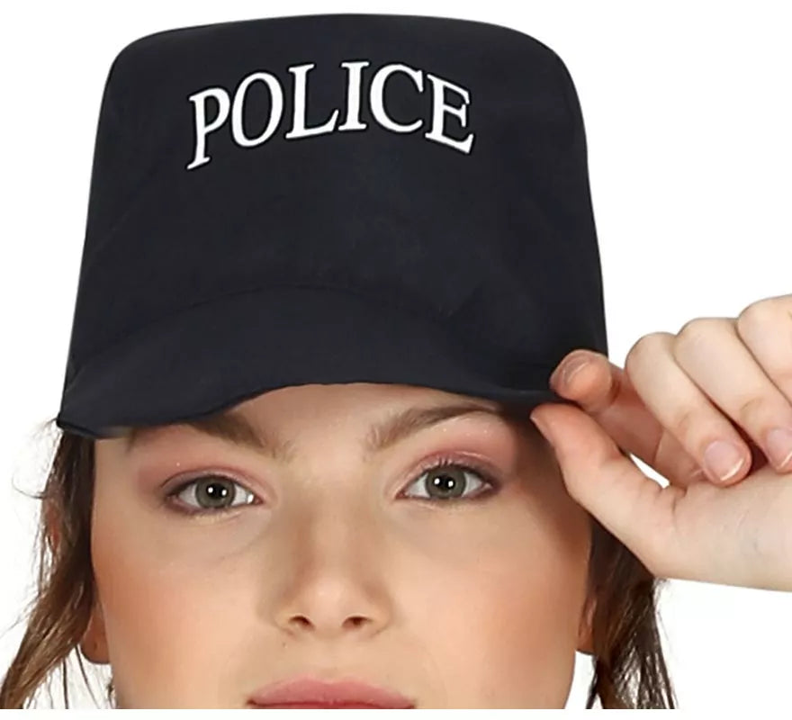 Translation missing: pt-PT.Disfraz de Policía Negro con pantalón para adolescente