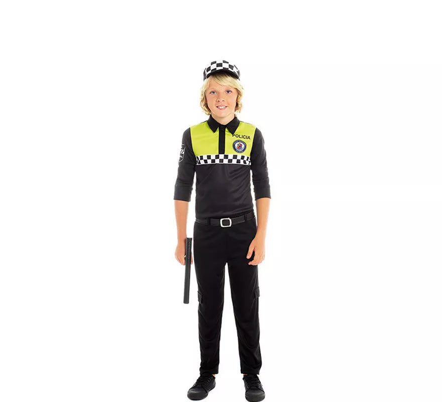 Translation missing: pt-PT.Disfraz de Policía Negro y Amarillo para niño