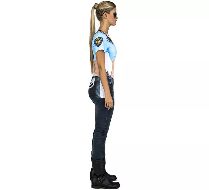 Translation missing: pt-PT.Camiseta Disfraz de Policía para mujer