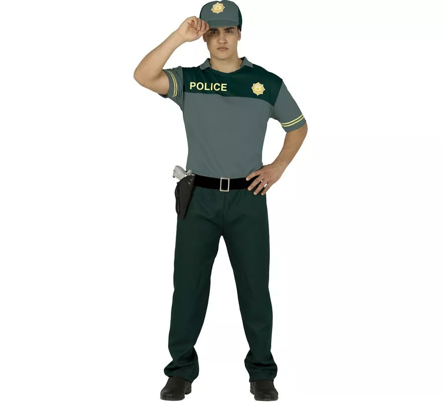 Translation missing: pt-PT.Disfraz de Policía Verde para hombre