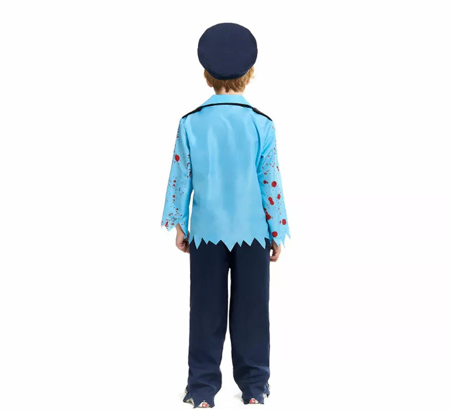 Translation missing: pt-PT.Disfraz de Policía Zombie con Gorra para niño