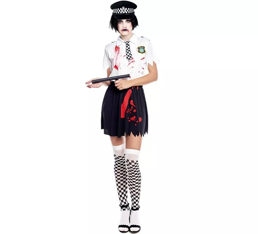 Disfraz de Policía Zombie para mujer
