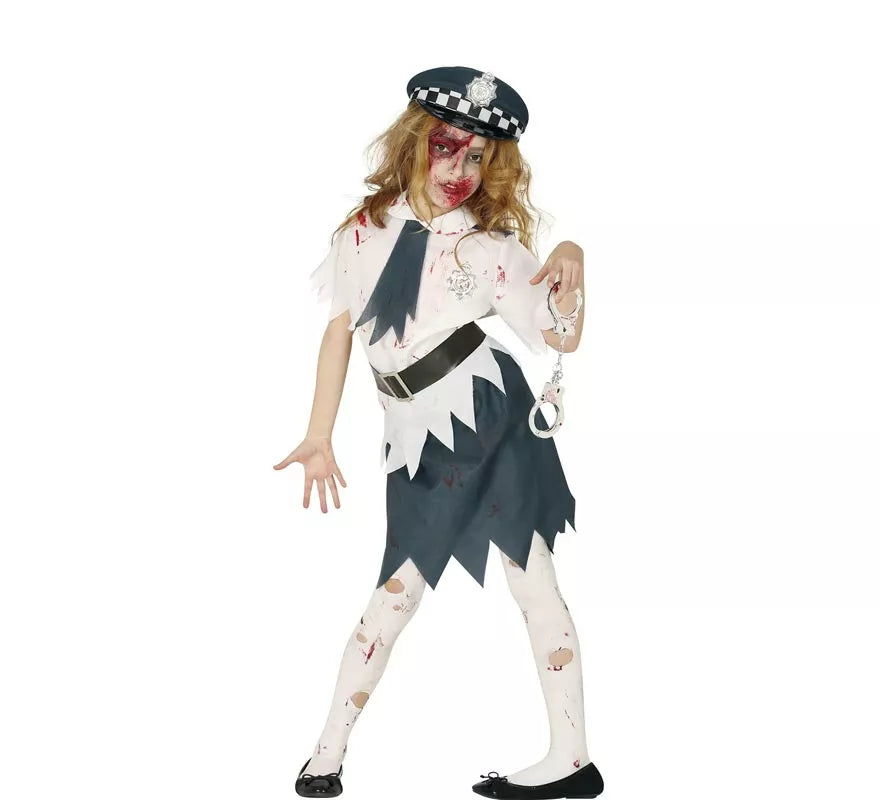 Disfraz de Policía Zombie para niña