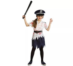 Fato de polícia zumbi para menina