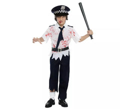 Fato de polícia zombie para menino
