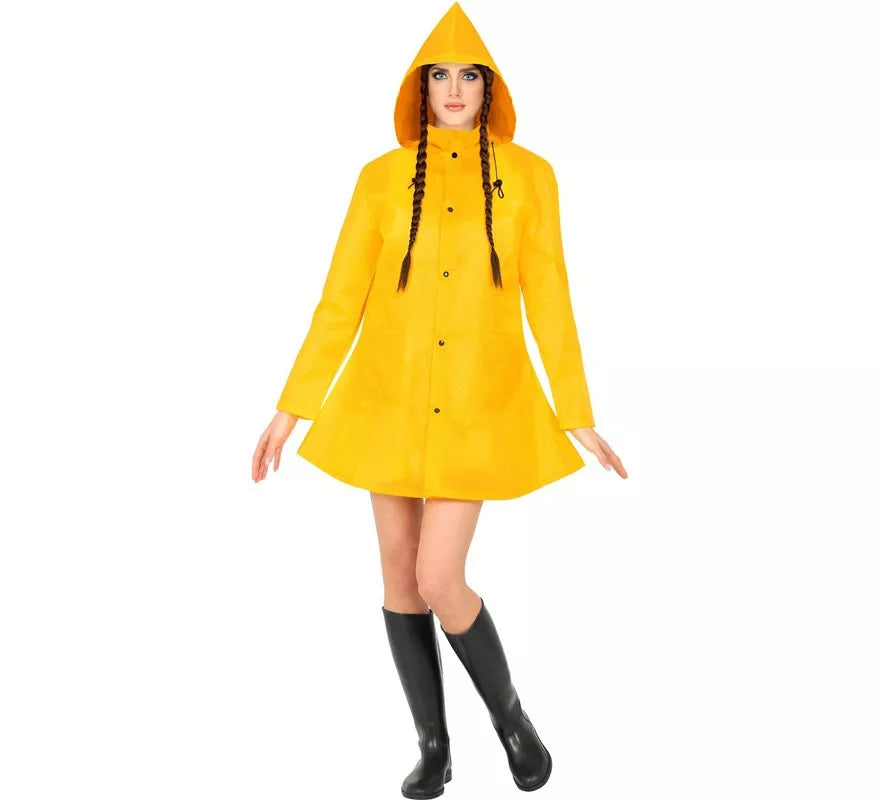Disfraz de Poncho Chubasquero amarillo para adultos