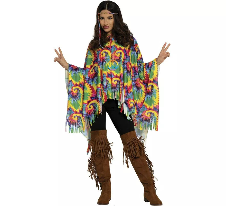 Translation missing: pt-PT.Disfraz de Poncho Hippie para mujer