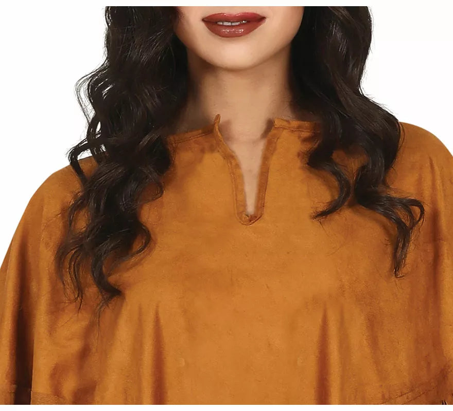 Translation missing: pt-PT.Disfraz de Poncho Marrón Indio para mujer