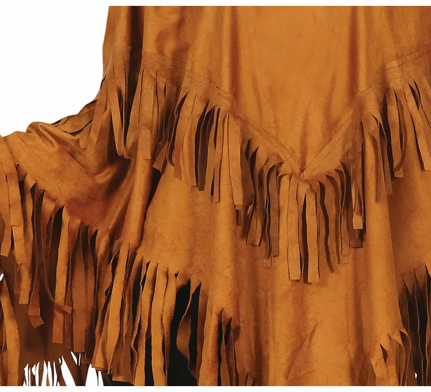 Translation missing: pt-PT.Disfraz de Poncho Marrón Indio para mujer