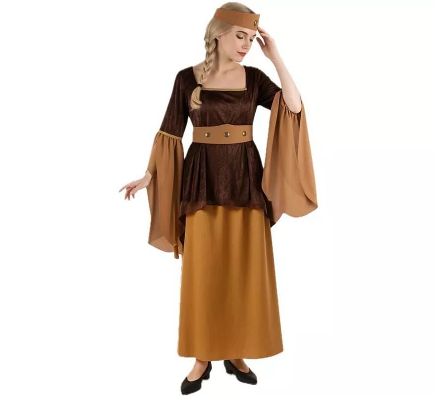 Translation missing: pt-PT.Disfraz de Posadera Medieval marrón para mujer