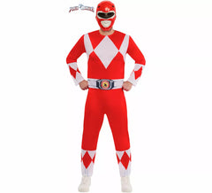 Traje de poder Ranger Vermelho para homens