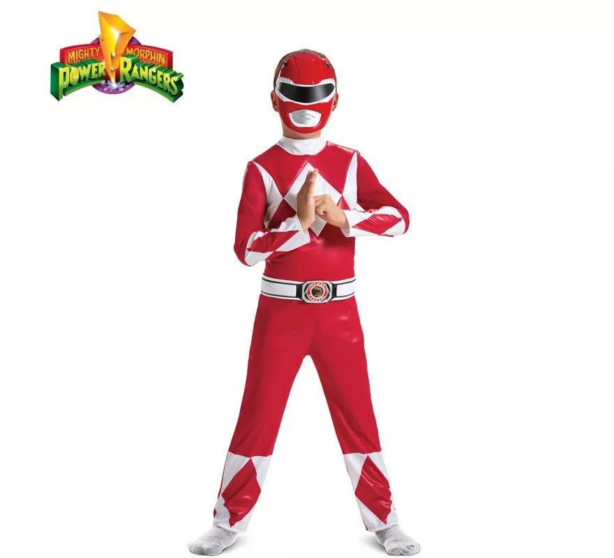 Translation missing: pt-PT.Disfraz de Power Rangers Mighty Morphin Rojo de Lujo para niño