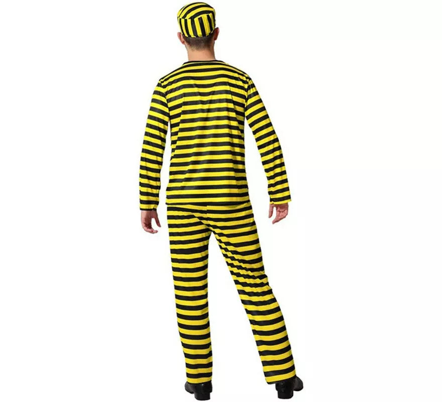 Translation missing: pt-PT.Disfraz de Preso amarillo a rayas para hombre