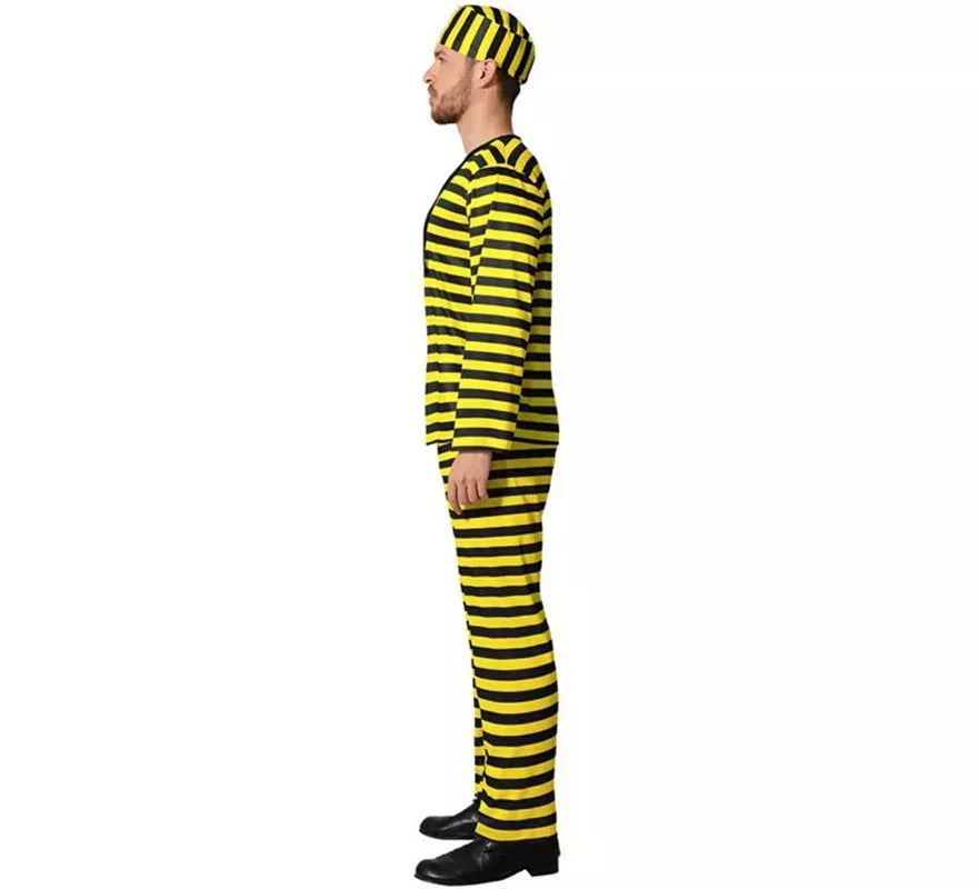 Translation missing: pt-PT.Disfraz de Preso amarillo a rayas para hombre