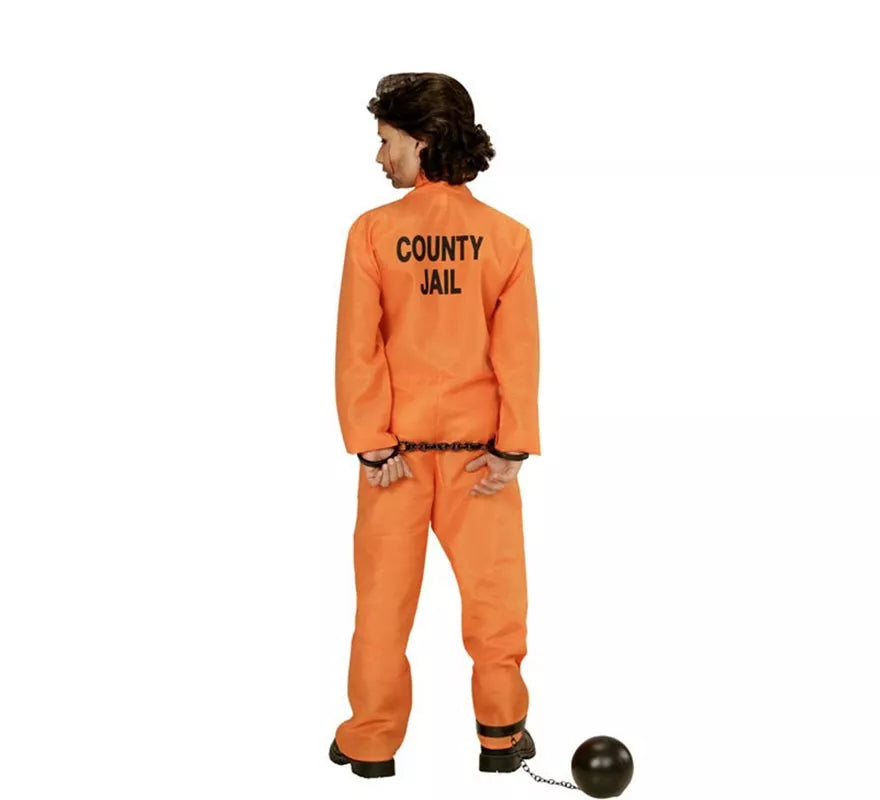 Translation missing: pt-PT.Disfraz de Preso con Identificación naranja para niño